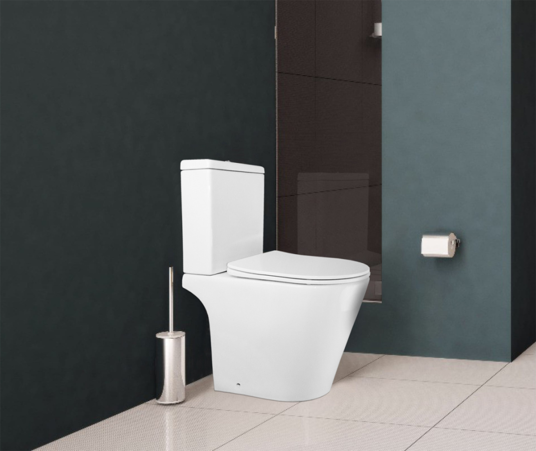 Azario Flin унитаз напольный безободковый с сиденьем микролифт AZ-1363C