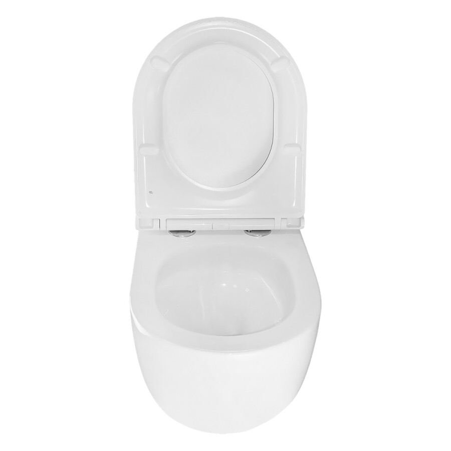 Унитаз подвесной Azario TERSO 495x360x370 безободковый, слив "Скрытое Торнадо" с быстросъемным сиденьем "Микролифт" AZ-092E-UQ3