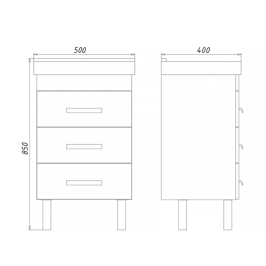 Тумба-умывальник Comforty Никосия-50Н дуб белый с раковиной Fest 50 F01 00-00017092CF