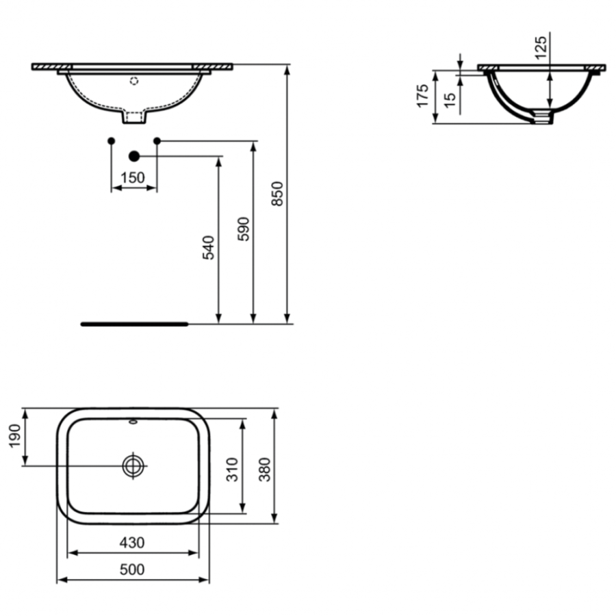 Ideal Standard Connect раковина 50х38 см E505801