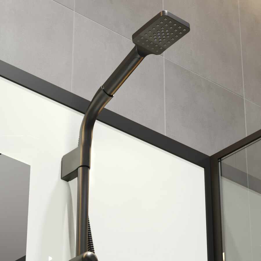 Душевая кабина Niagara Standart ST80/15Q/BL/BK (80х80х200) поддон 15см,распашная,черный,без крыши,3 места