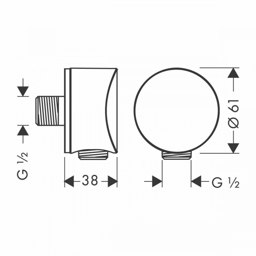 Hansgrohe FixFit Шланговое подсоединение S с клапаном обратного тока хром 26453000