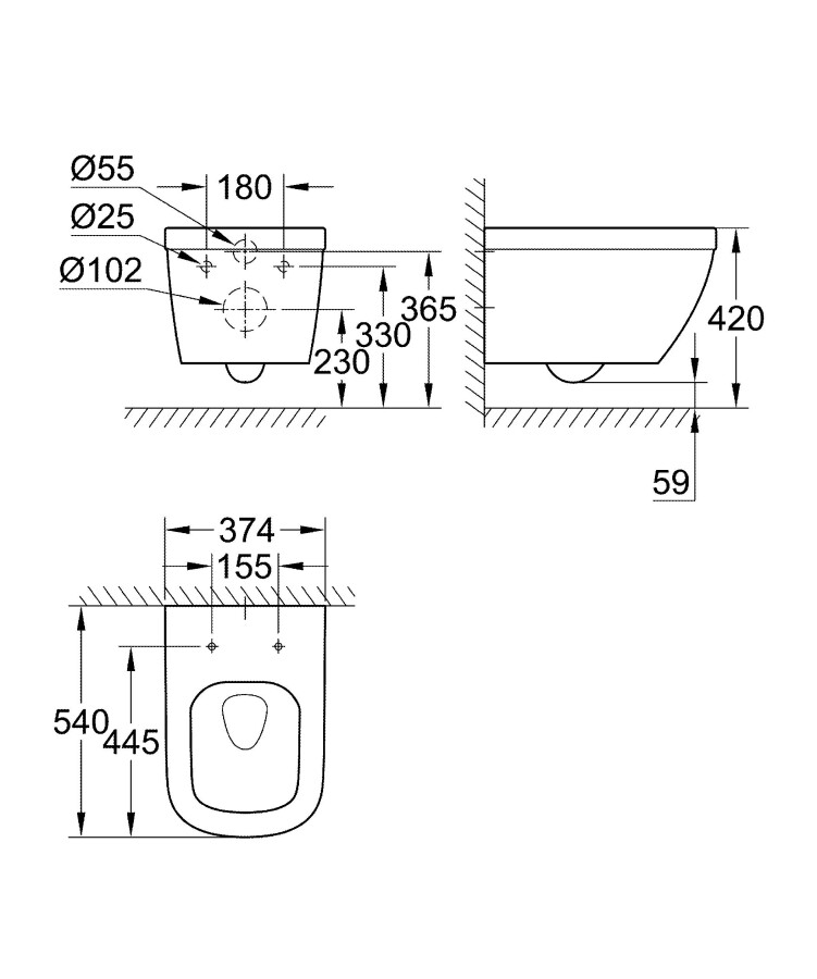 Grohe Solido 39536000 унитаз подвесной c инсталляцией