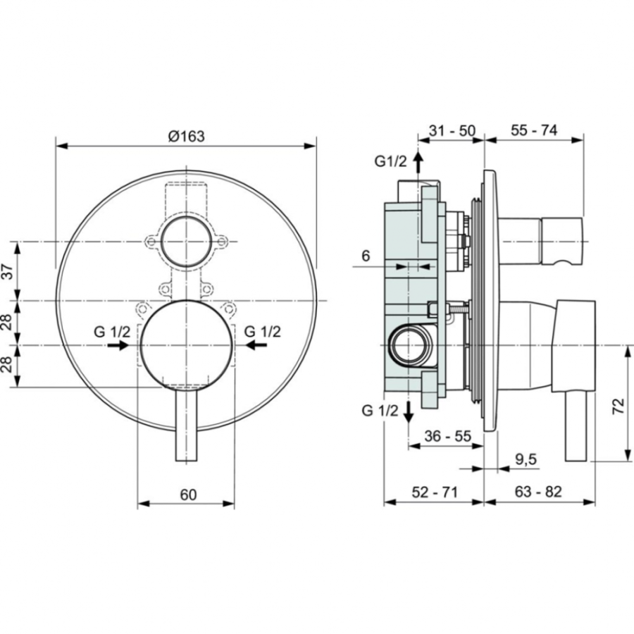 Ideal Standard Ceraline смеситель для душа A6939XG