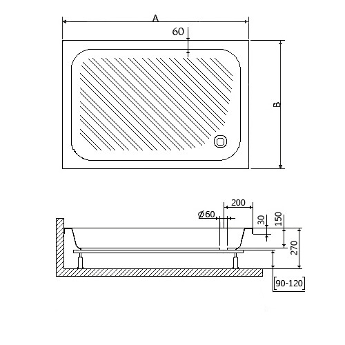 RGW B/CL-S-A душевой поддон 80х120 см белый 16180282-51-A