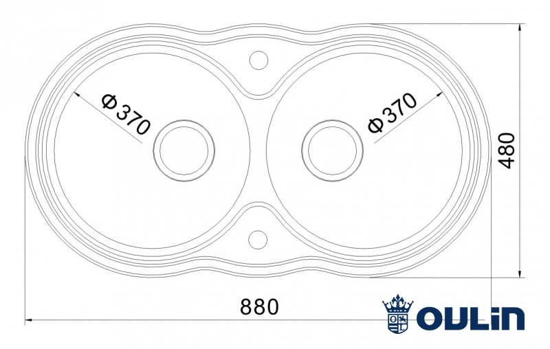 Oulin OL-362 кухонная мойка satin система POP-UP 88x48 см