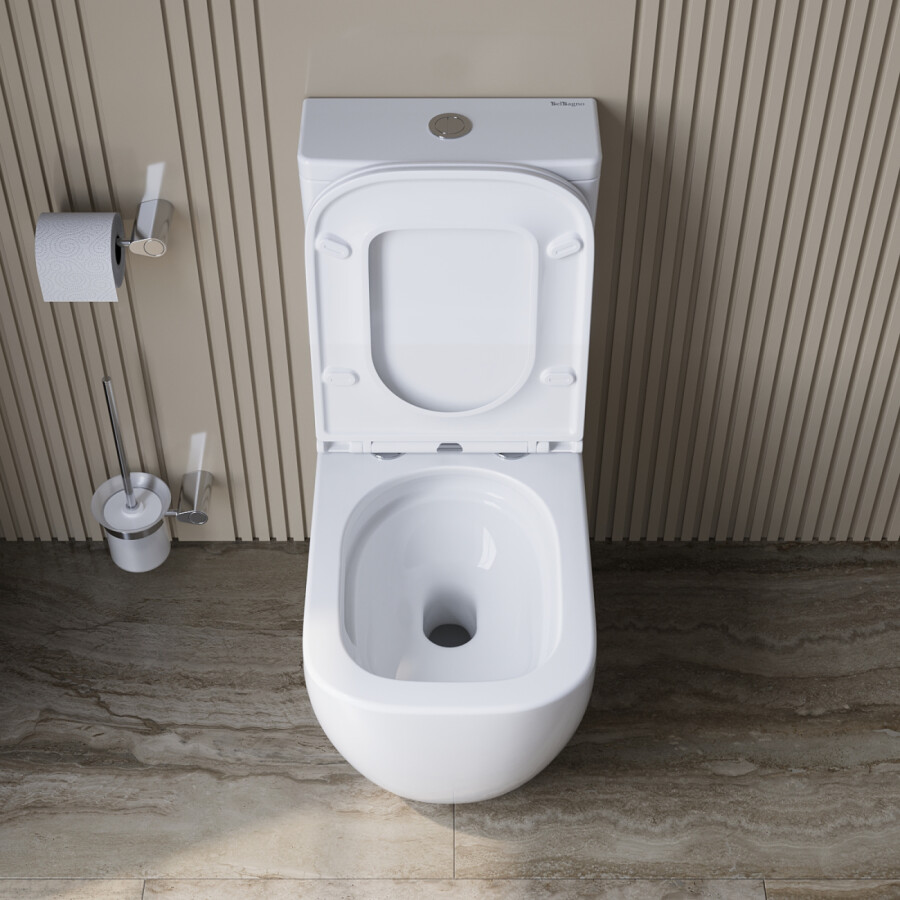 Унитаз-компакт безободковый с сиденьем и смывом TORNADO BelBagno LUCE-TOR BB2197CP-TOR/SC BB2197T