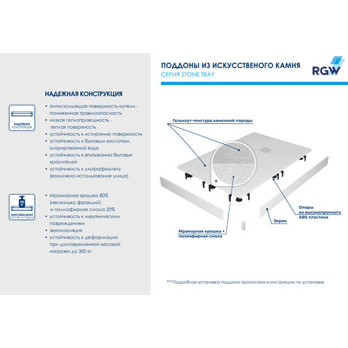 RGW ST-W душевой поддон 80х80 см белый 16152088-01K