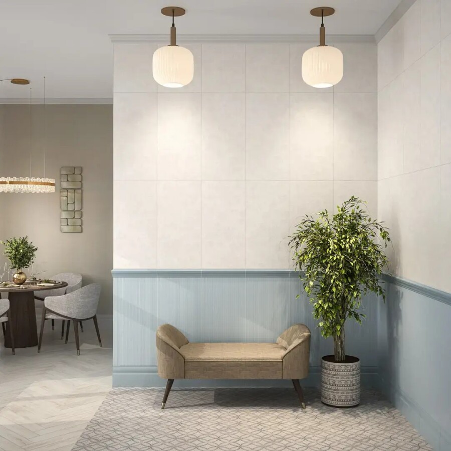 Керамическая плитка Бордюр Багет Kerama Marazzi Прованс Гране Белый матовый обрезной 40x7,3x2,7 KMB2BLF001BR