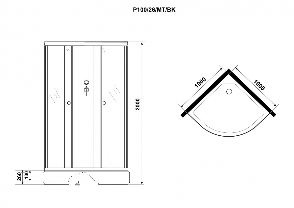 Niagara Promo Душевая кабина 100x100 Тропик P100/26/MT/BKT