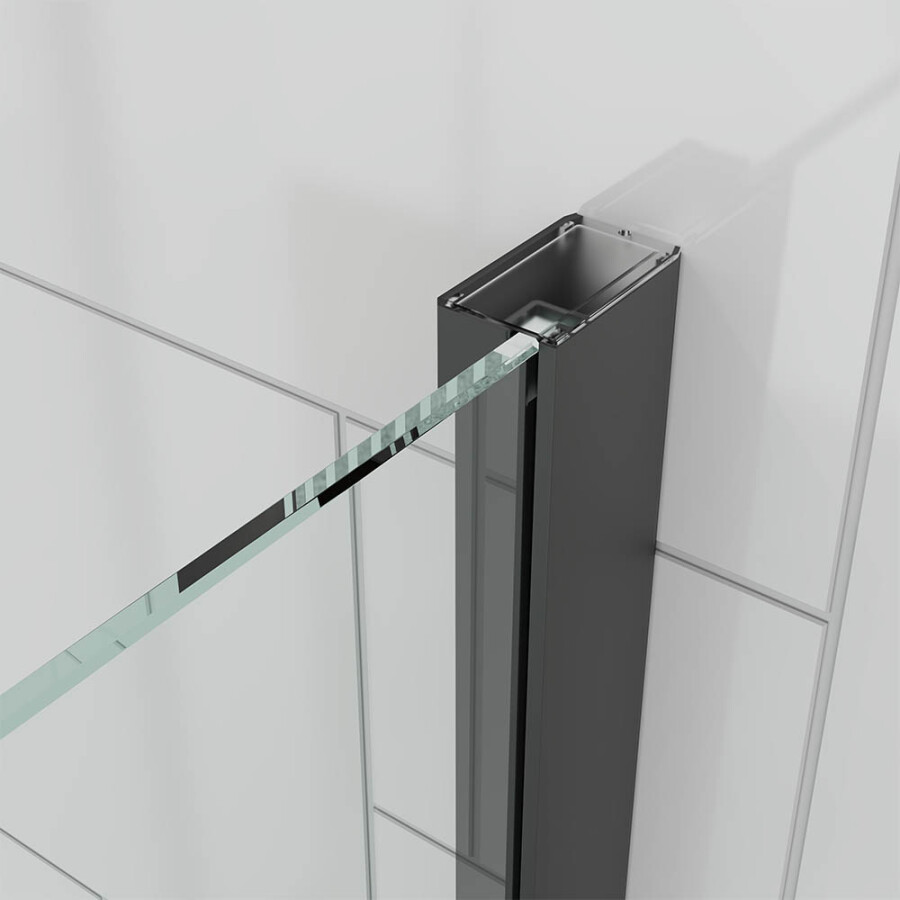 Душевой угол Veconi Ottimo P20 B-SP (120×100×190) распашная, профиль чёрный матовый, стекло прозрачное OP20B-SP-120100-01-C9