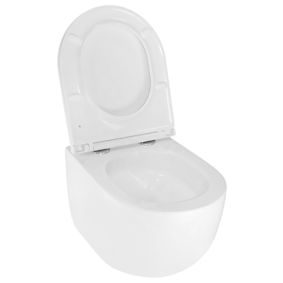 Унитаз подвесной Azario TERSO 495x360x370 безободковый, слив "Скрытое Торнадо" с быстросъемным сиденьем "Микролифт" AZ-092E-UQ3