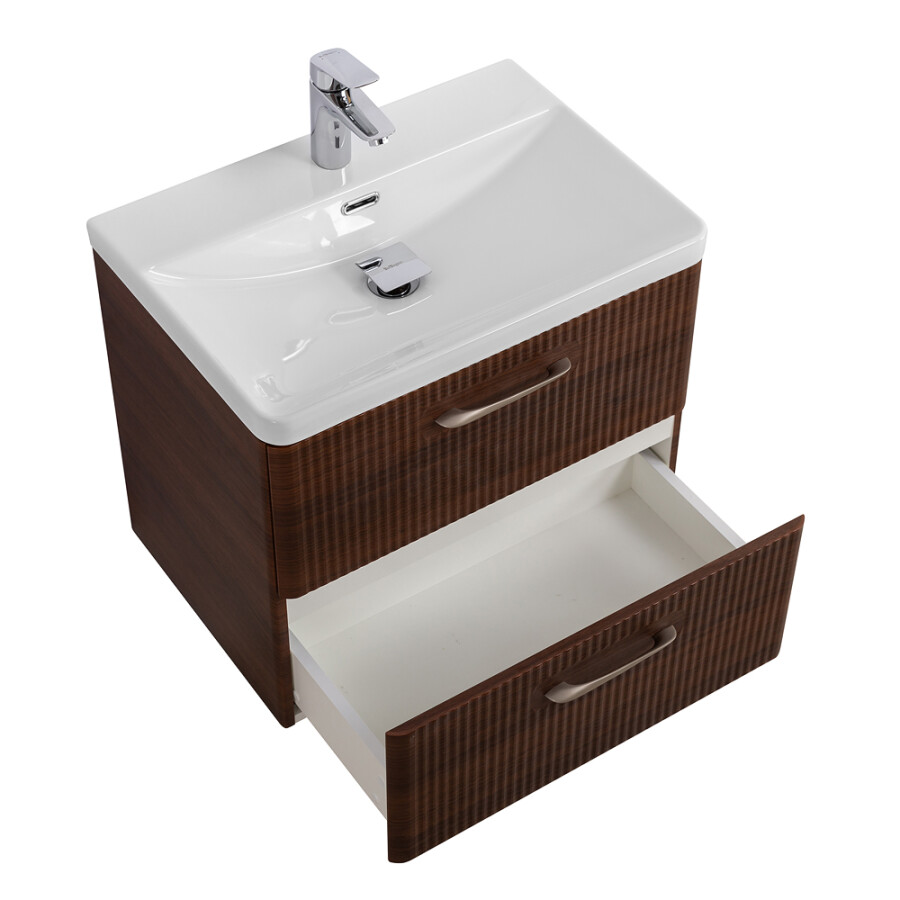 Подвесная тумба с раковиной Belbagno DUE 50 см Noce DUE-500-2C-SO-NOCE-P BB-8076-3-50