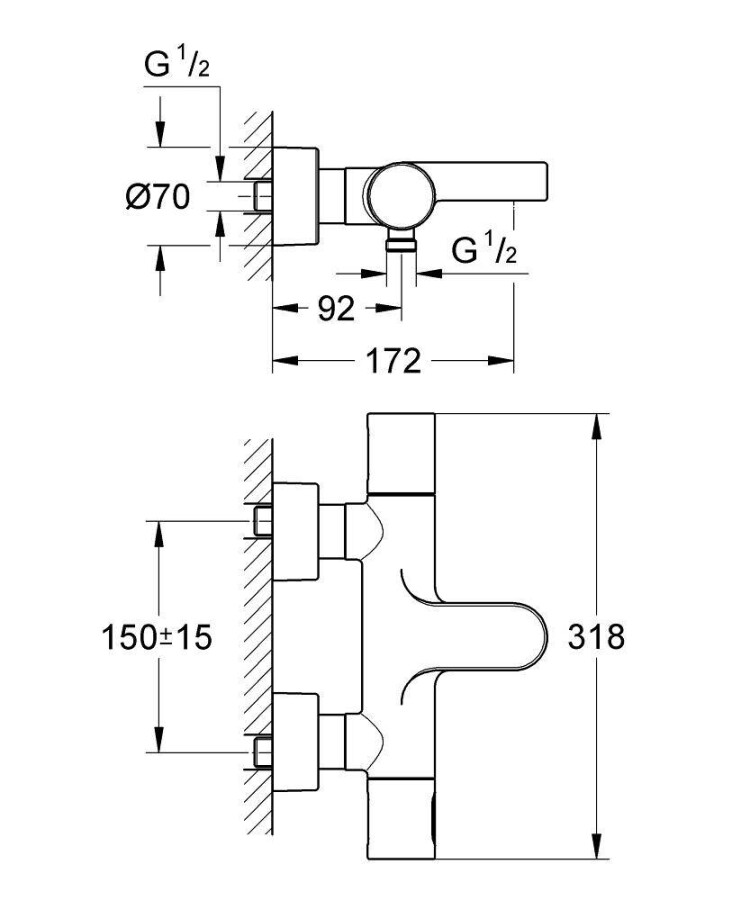 Grohe Grohtherm 3000 Cosmopolitan 34276000 смеситель для ванны хром