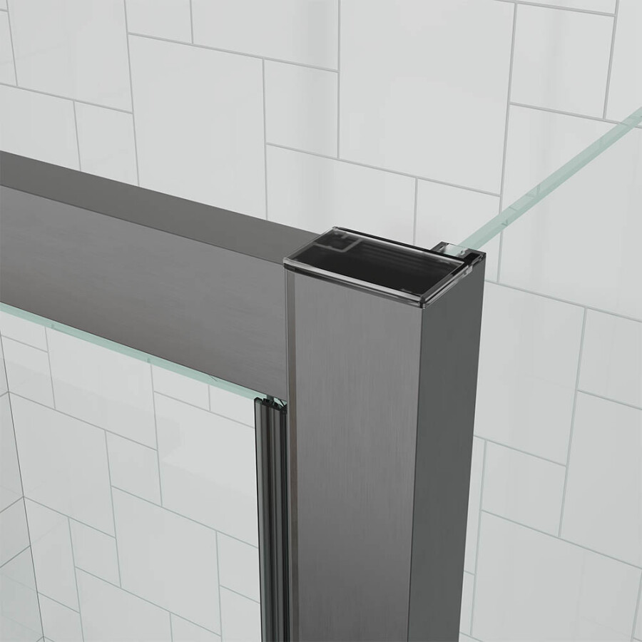 Душевой угол Veconi Ottimo P20 GR-SP (120×100×190) распашная, профиль брашированный графит, стекло прозрачное OP20GR-SP-120100-01-C9