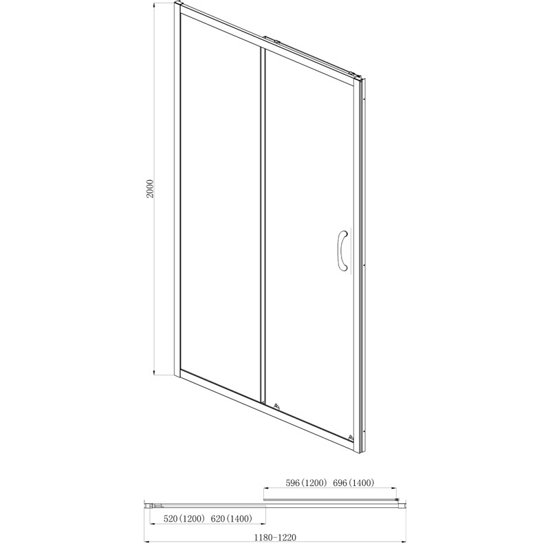 Azario Milton душевая дверь AZ-ND6121 1400