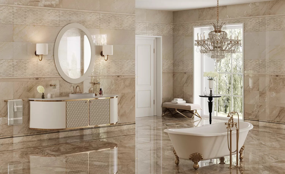 Плитка настенная 772 Eclipse Beige Бордюр Карандаш 4x89,5