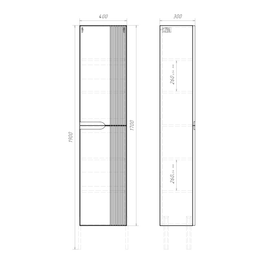 Подвесная шкаф-колонна для ванной комнаты Comforty Сидней-40 серый шёлк 00-00023094