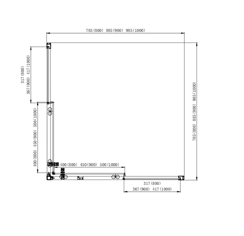 Душевой уголок Aquatek 90x90 AQ ARI KV 09020GM профиль оружейная сталь, стекло прозрачное