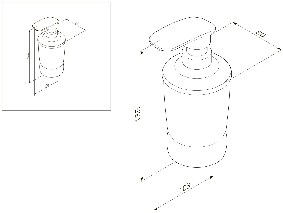 Am.Pm Sensation A3031900 Стеклянный диспенсер для жидкого мыла отдельно стоящий хром