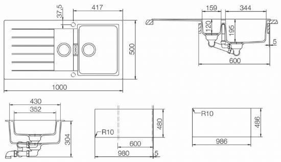 Schock Signus 60D 700660 кухонная мойка пуро 100x50 см