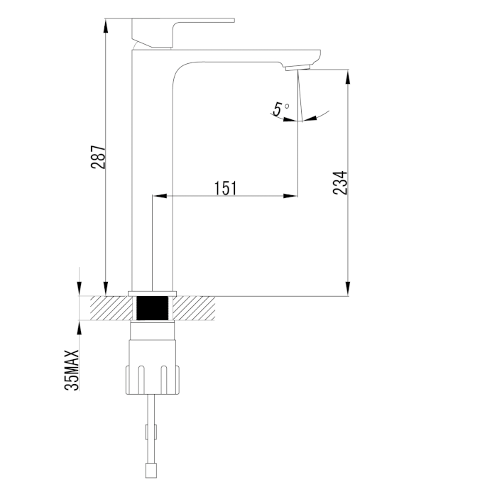 Imprese Bilovec 05255-H смеситель для раковины 35 мм
