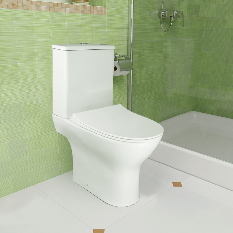 Azario Mist унитаз напольный безободковый, быстросъемное сиденье микролифт AZ-45