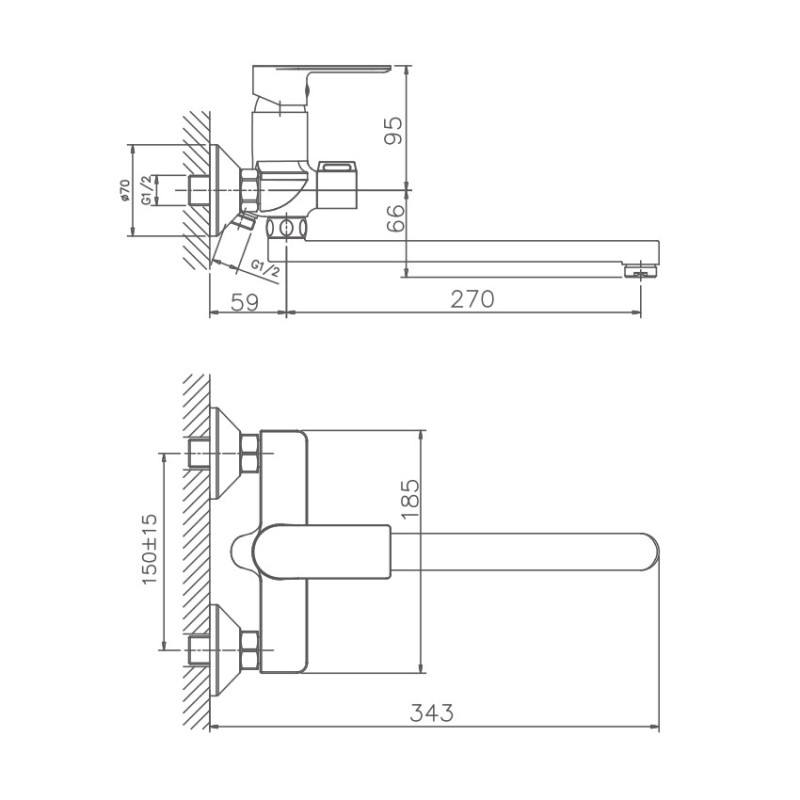 Haiba смеситель для ванны HB22505