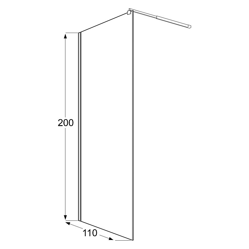 Душевая перегородка Loranto Walk-in 110х200 профиль черный матовый CS-Z02B-110