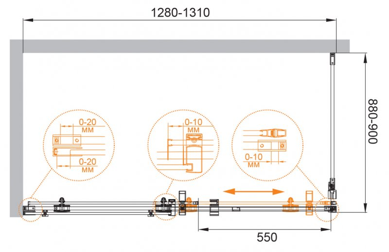 Cezares Stylus душевой уголок 130х90 см STYLUS-O-M-AH-1-130/90-C-Cr