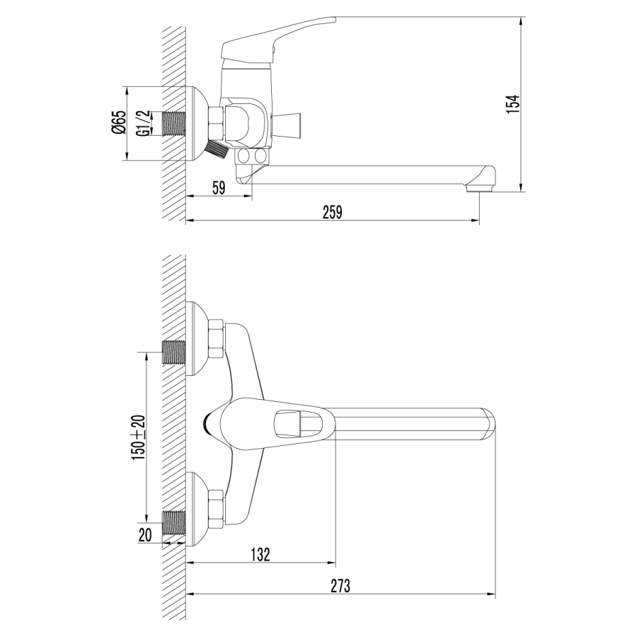 Lemark Omega смеситель для ванны LM3110C