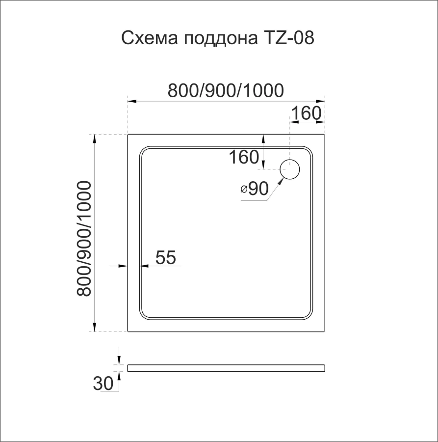 Veconi душевой поддон 80х80 см TZ08-80K-01-19C3