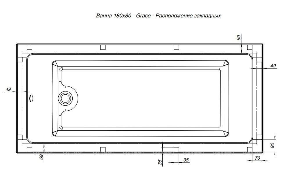 Акриловая ванна Aquanet Grace 180x80 (с каркасом) 00292067