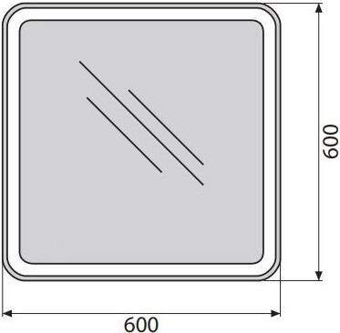 Зеркальное полотно BelBagno 60*60 SPC-MAR-600-600-LED-BTN