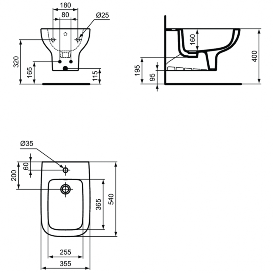 Ideal Standard i.life подвесное биде T471801