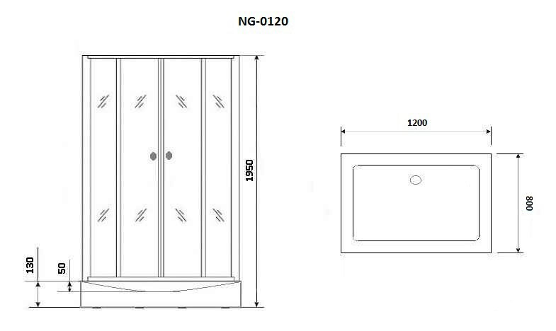 Душевой уголок 120x80 Niagara NG 0120-14 _01201412