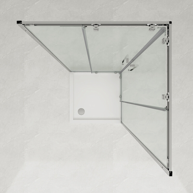 Душевое ограждение Loranto 120x80x190 раздвижная дверь, универсальная, прозрачное стекло 6 мм, профиль сатин CS-AB01S-128