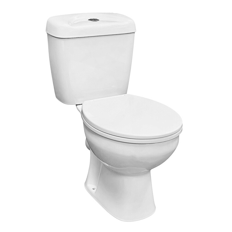 Унитаз напольный с сиденьем микролифт полипропилен Azario Адур 640x380x755 AZ-08