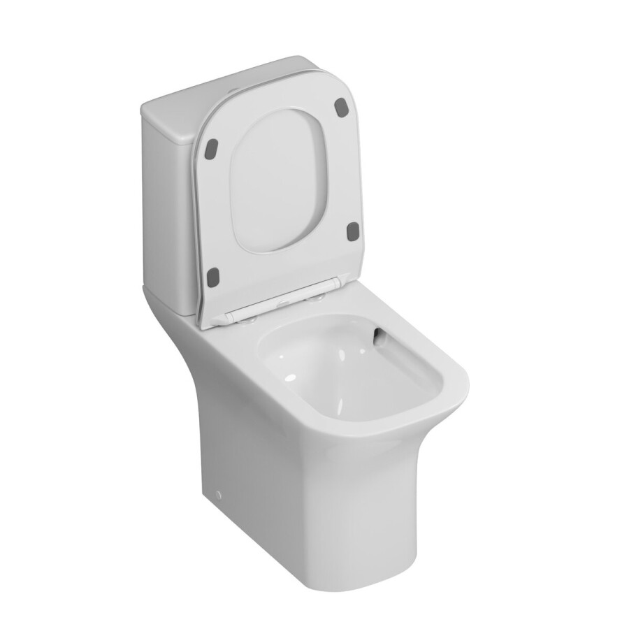 Унитаз напольный Grossman Classic GR-4464SQ-K26 (640х355х795) безободковый,белый с тонкой крышкой,микролифт,смыв торнадо,2 места