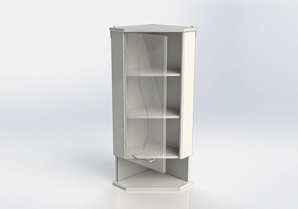 Aquanet Моника шкаф подвесной угловой левый цвет белый 35x100x35 см