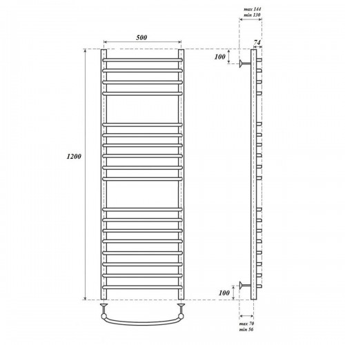 Point Альфа полотенцесушитель электрический 50х120 PN05152SE