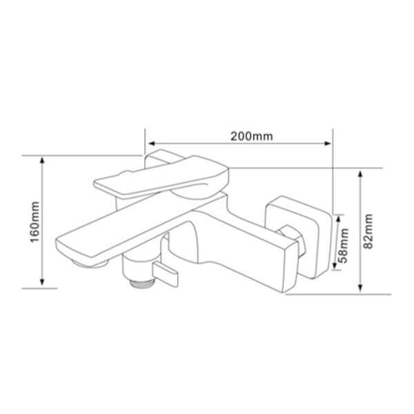 Смеситель для ванны без аксессуаров Comforty FE071E-CMT Черный матовый