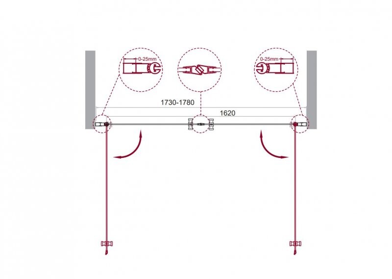 BelBagno душевая дверь ETNA-B-2-180-C-Cr 178х195