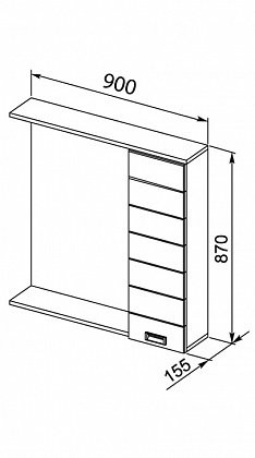 Зеркало-шкаф Aquanet Доминика 90*87 L 00171920