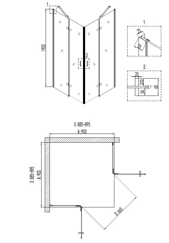 Душевой уголок 90x90 Niagara NG 6613-08 66130811