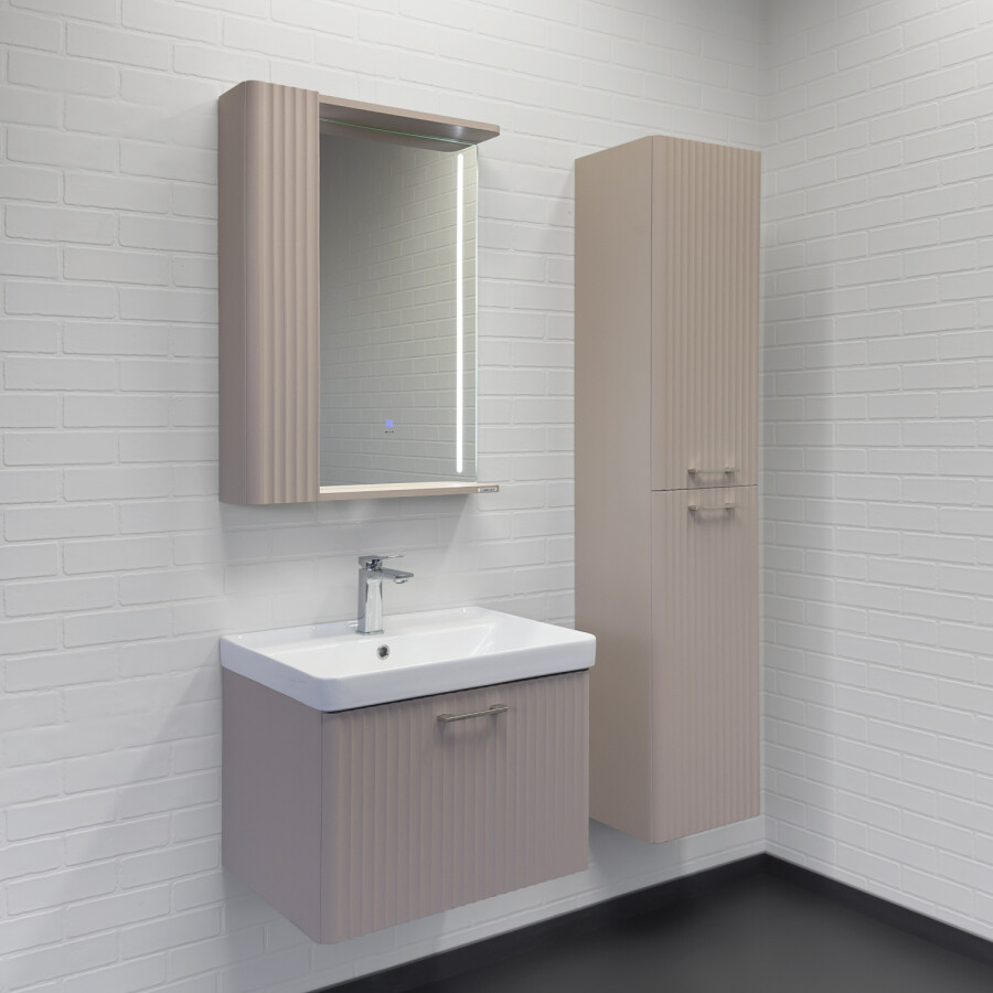 Тумба-умывальник Comforty Ангара-60П дуб латте с раковиной 4460 00-00021034
