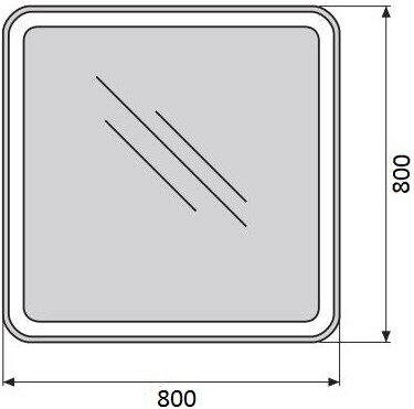 Зеркальное полотно BelBagno 80*80 SPC-MAR-800-800-LED-BTN