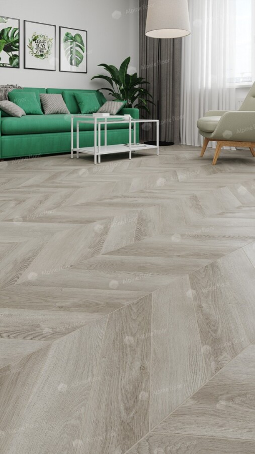 Alpine Floor Chevron Alpine SPC ламинат Дуб Фантазия ЕСО 18-1 600х127х5 mm