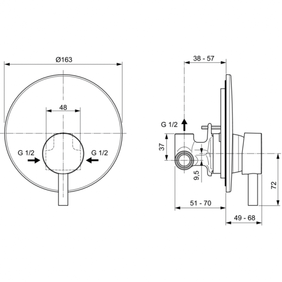 Ideal Standard Ceraline смеситель для душа A6940XG