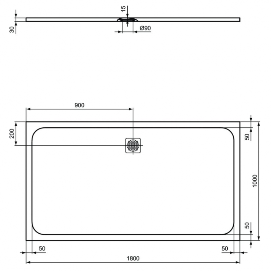 Ideal Standard Ultraflat S душевой поддон 180х100 K8320FR